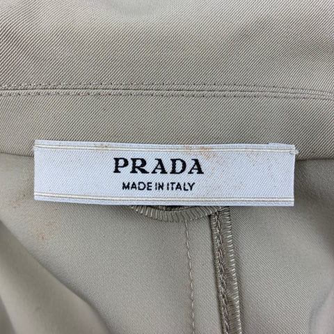 PRADA Size 4 Beige Polyester Contrast Stitch Jacket