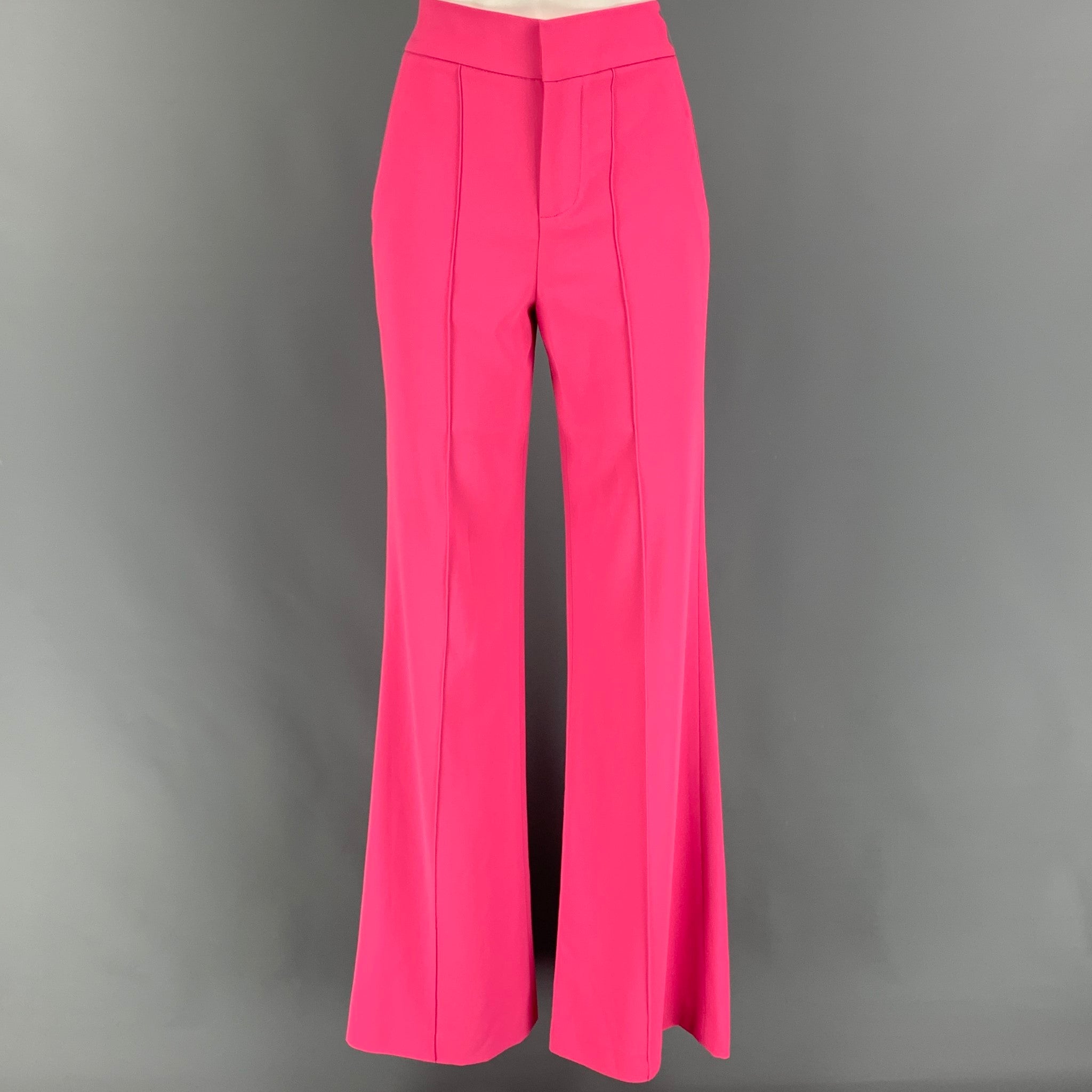ALICE + OLIVIA Taille 0 Pantalon habillé rose à jambe large – Sui ...