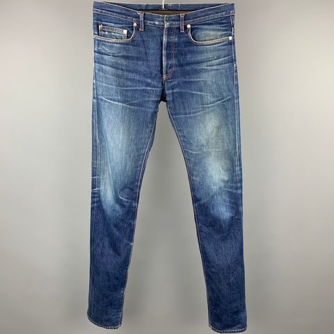 DIOR HOMME Size 32 Indigo Wash Denim Button Fly Jeans