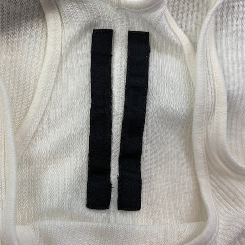 RICK OWENS ANTHEM S/S 11 Size 6 White Viscose / Silk Curved Hem Tank Top