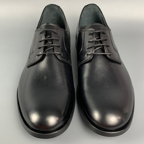 VERSACE COLLECTION Size 7 Black Leather Lace Up Shoes