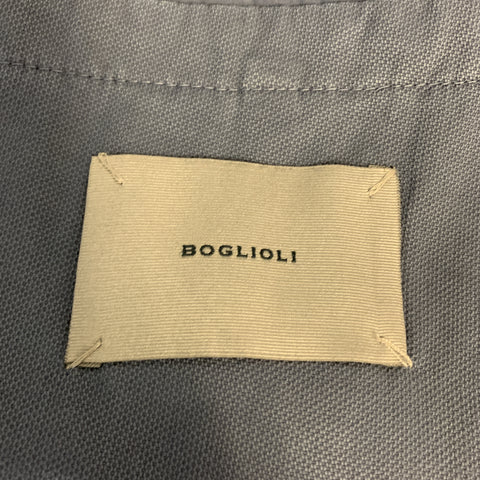 BOGLIOLI Size 44 Blue Cotton Notch Lapel Casual Suit