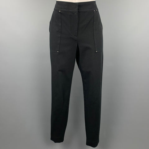 ST. JOHN Taille 6 Pantalon habillé skinny en coton mélangé noir