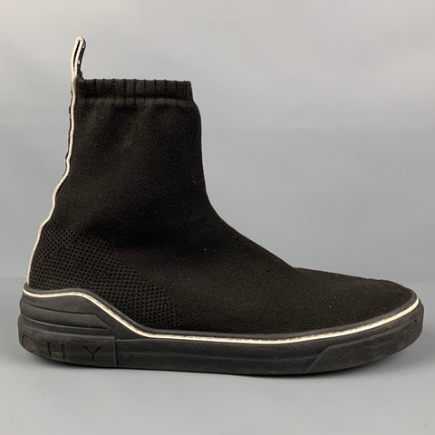GIVENCHY Talla 11 Botas tipo calcetín George V de poliéster exclusivo en negro y blanco