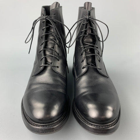 FRANCESCHETTI Talla 8.5 Botines con cordones de cuero negro