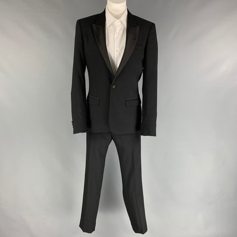 THE KOOPLES Costume smoking à revers en laine noire taille 36