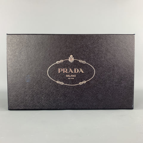 PRADA Size 9 Black Leather Lace Up Derby Dress Shoes