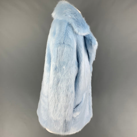 LANDLORD Size M Light Blue Textured Polyester Oversized Coat