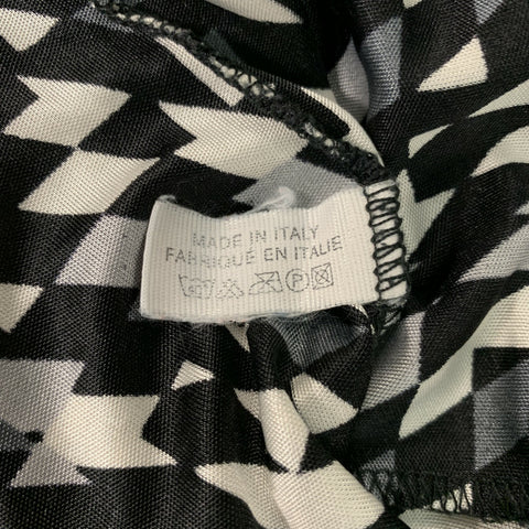 FENDI Size 8 Black & White Nylon Graphic Casual Top