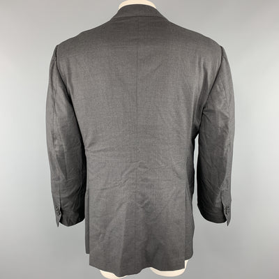 KITON Size 50 Charcoal Wool Notch Lapel Chest Regular Sport Coat Jacket