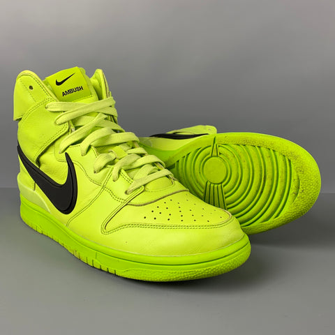 AMBUSH x Nike Size 10.5 Flash Lime Leather High Top Sneakers