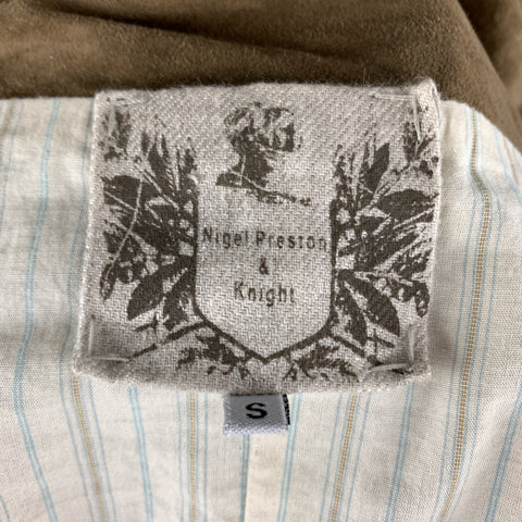 NIGEL PRESTON Taille S Veste à revers pointu en daim marron taupe