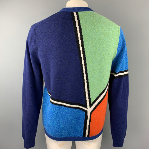 PAUL SMITH Size L Multi-Color Floral Wool Crew-Neck Sweater
