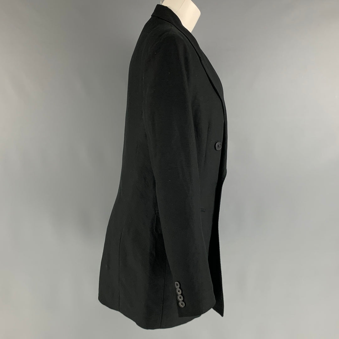 POLO de RALPH LAUREN Talla 10 Abrigo cruzado de viscosa de lino negro