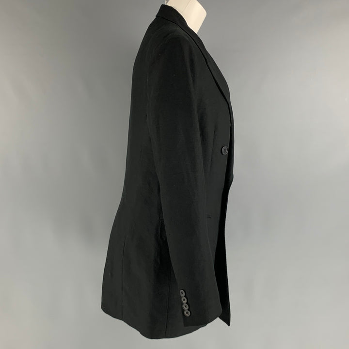 POLO de RALPH LAUREN Talla 10 Abrigo cruzado de viscosa de lino negro