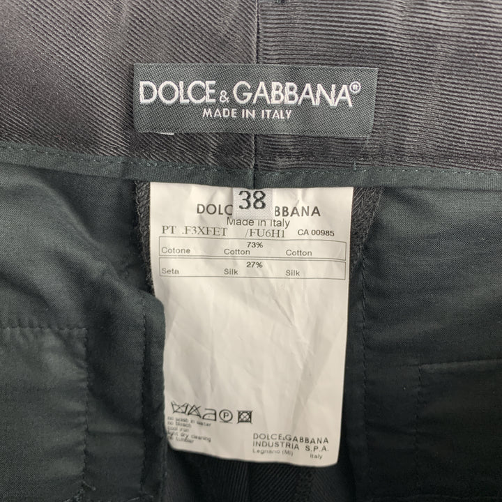 DOLCE & GABBANA Size 2 Black Cotton / Silk Dress Pants