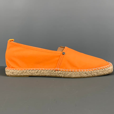 ORLEBAR BROWN Size 11 Orange Solid Cotton Blend Espadrille Loafers