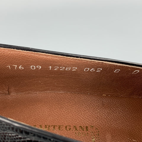 R. MARTEGANI Size 8 Black Textured Leather Penny Loafers