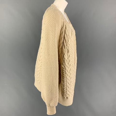 MR.MITTENS Size One Size Beige Wool Oversized Cardigan
