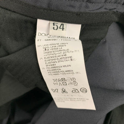 DOLCE & GABBANA Size 36 Grey & Khaki Wool Blend Pleated Dress Pants