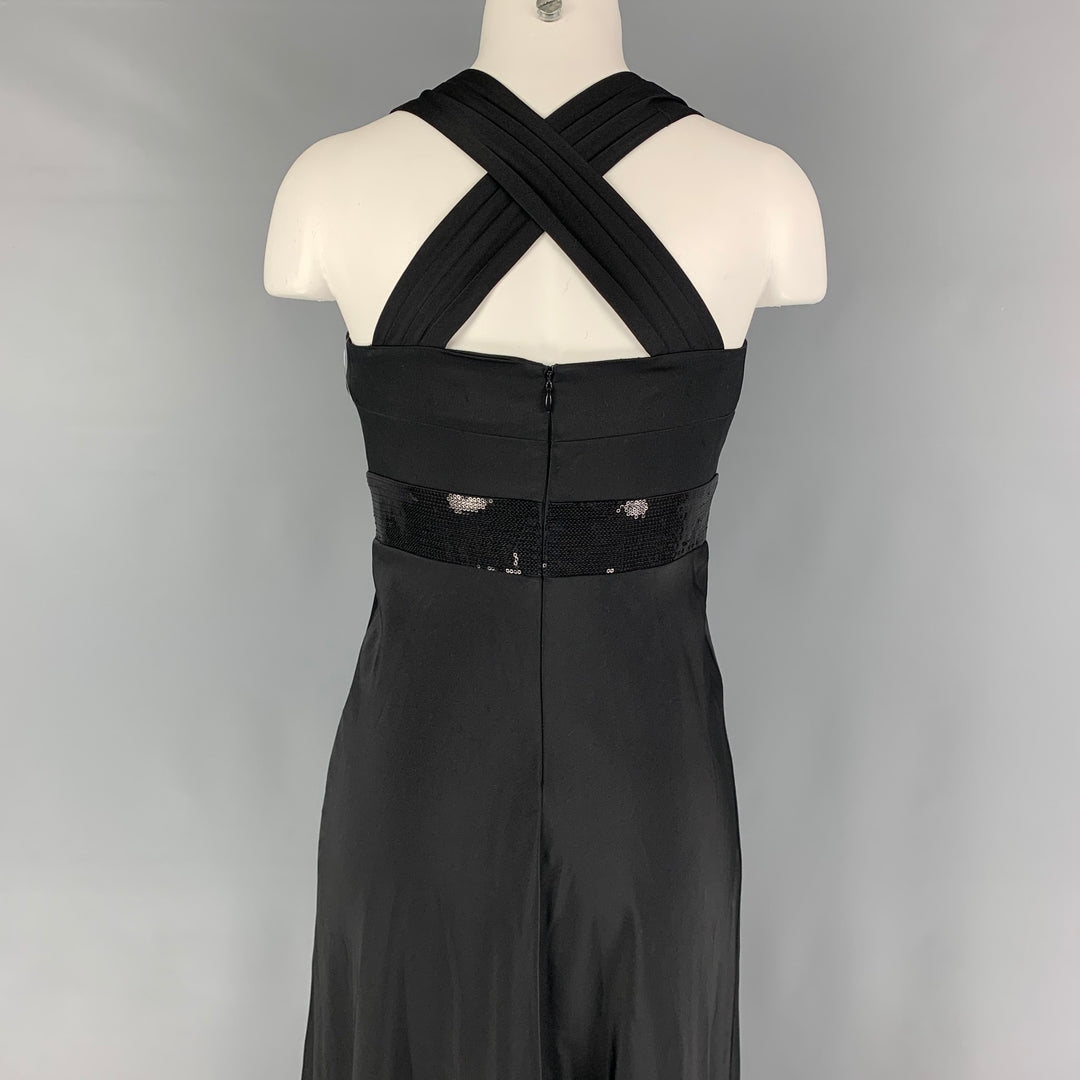 CALVIN KLEIN Size 2 Black Polyester Long Evening Gown Sui Generis Designer Consignment CALVIN KLEIN Size 2 Black Polyester Long Evening Gown Sui Generis Designer Consignment