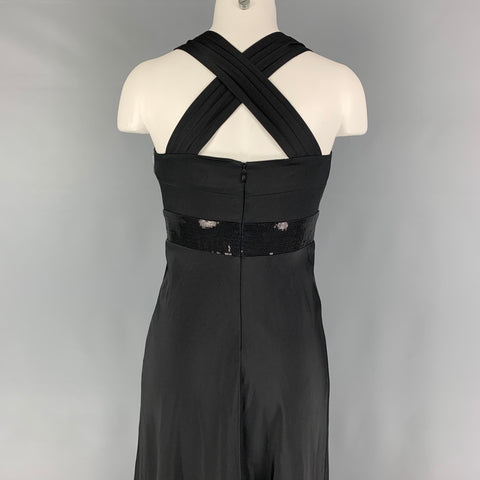 CALVIN KLEIN Size 2 Black Polyester Long Evening Gown