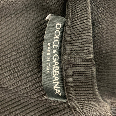 DOLCE &amp; GABBANA Taille 4 Cardigan à col en V côtelé en coton noir