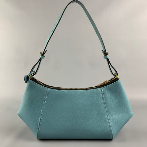 DELVAUX Light Blue Leather Handmade Handbag