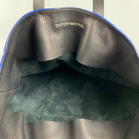 CoSTUME NATIONAL Black Pebble Grain Leather Tote Bag