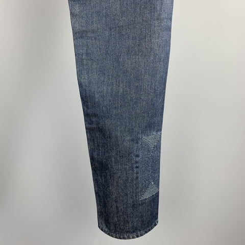 LEVI'S Size 32 Indigo Contrast Stitch Denim Zip Fly Jeans
