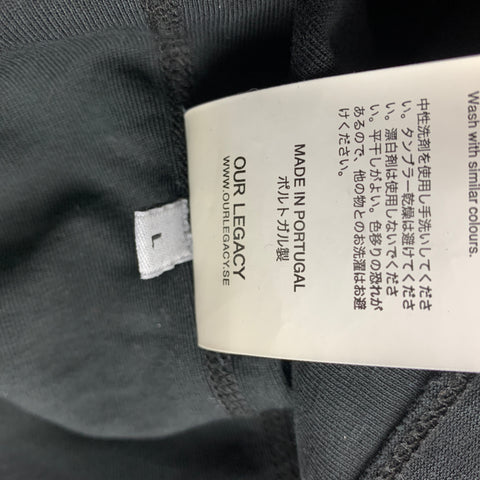 OUR LEGACY Size M Black Cotton Half Zip Pullover
