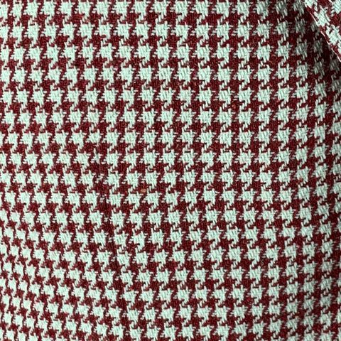 ELEVENTY Chest Size 36 Burgundy Cream Houndstooth Cotton Blend Sport Coat