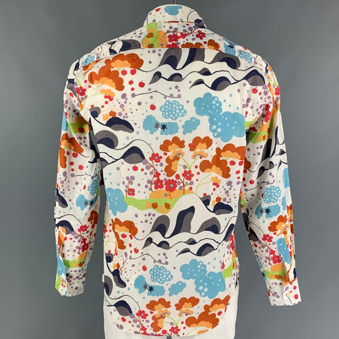 PAUL SMITH JEANS Size L Multi-Color Print Cotton Button Up Long Sleeve Shirt
