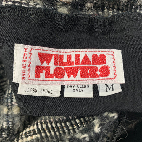 WILLIAM FLOWERS Size M Black & White Mixed Fabrics Wool Zip Fly Shorts