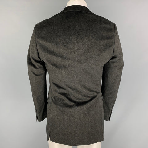 ARMANI COLLEZIONI Taille 40 Manteau de sport chiné noir anthracite régulier