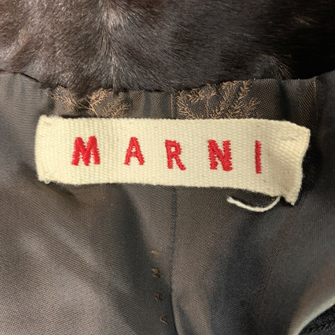 MARNI Size 4 Brown Belted Jacket