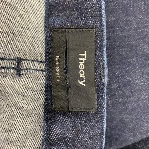 THEORY Size 36 Indigo Cotton Raffi Slim Fit Jeans