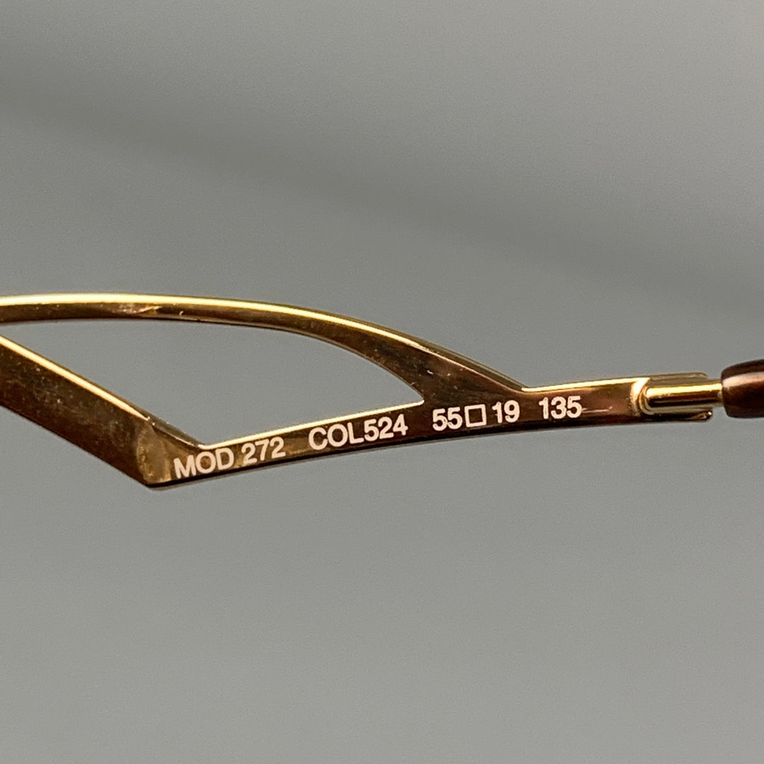 CAZAL Burgundy & Gold Metal Sunglasses