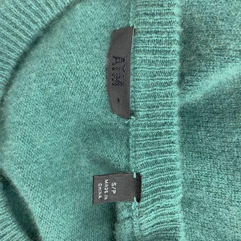 Jersey ATM de cachemira verde con cuello redondo talla S