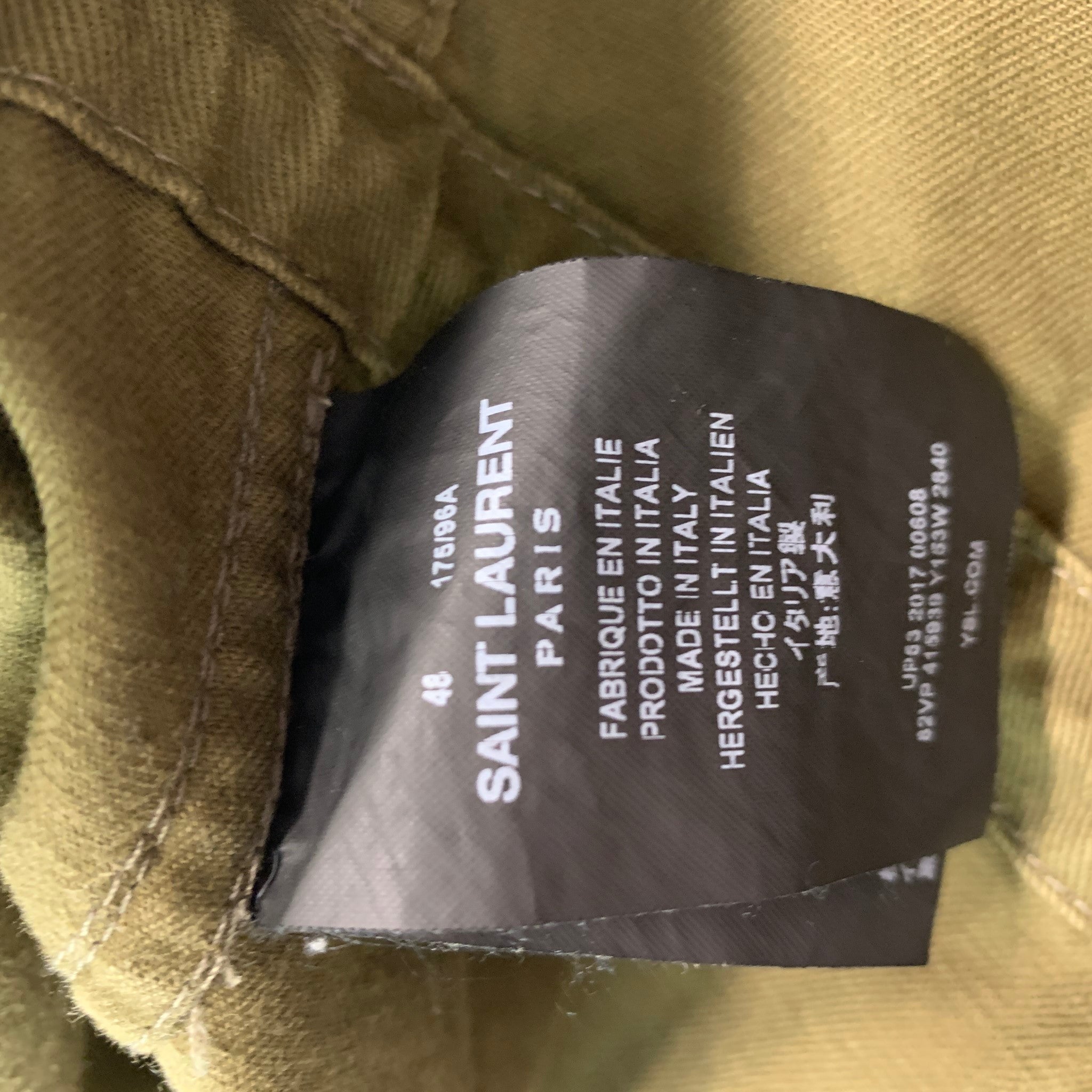 SAINT LAURENT Size 38 Khaki Cotton Ramie Utility Jacket – Sui