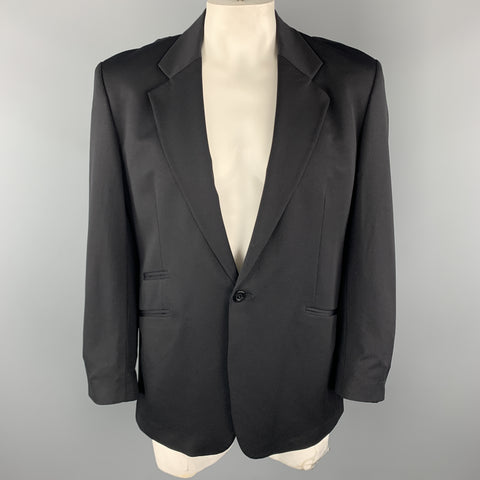 GENE MEYER 42 Regular Black Nylon Blend Notch Lapel Single Button Sport Coat