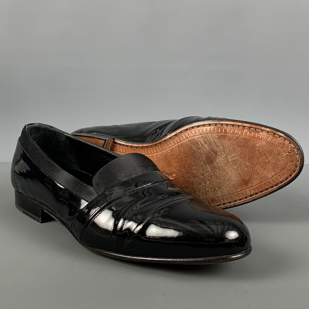MEZLAN Talla 8.5 Mocasines de esmoquin de charol negro – Sui  display picture 1