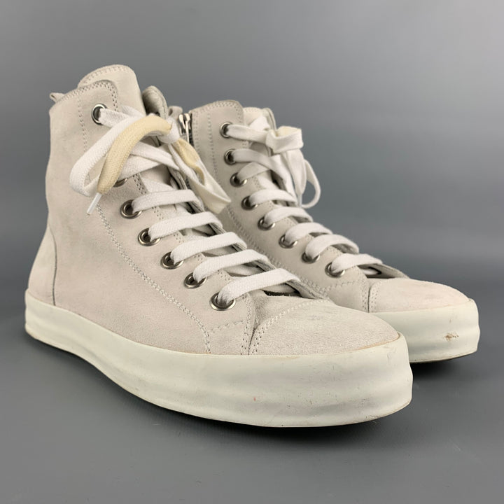 ANN DEMEULEMEESTER Size 7 Off White Suede High Top Sneakers