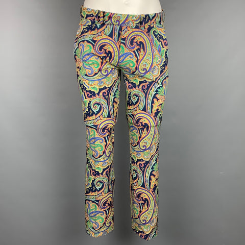 RLX by RALPH LAUREN Talla 30 Pantalón de vestir de poliéster paisley multicolor