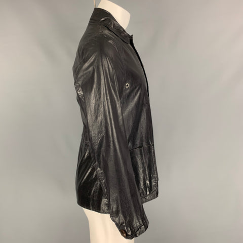 OLIVER SPENCER Size 38 Black Coated Cotton Jacket