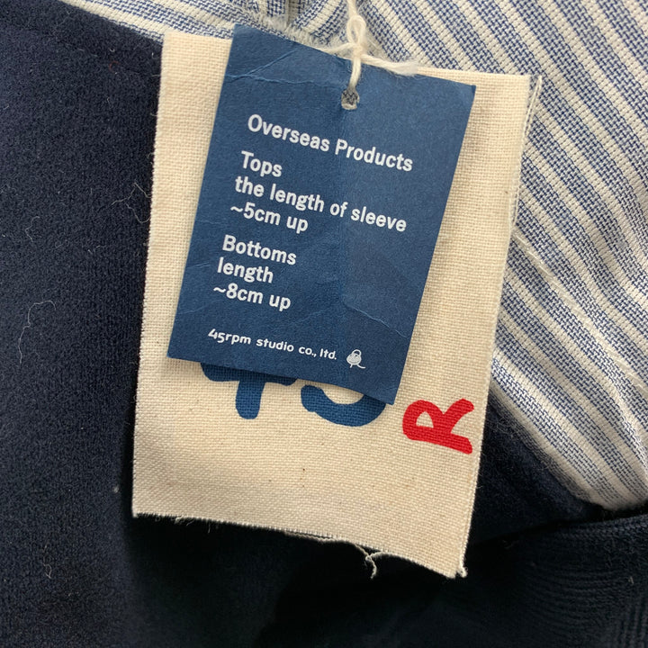 45rpm Size XL Navy Moleskin Cotton Notch Lapel Coat
