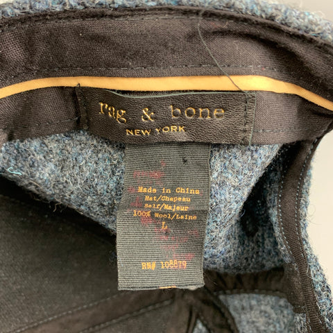 RAG &amp; BONE Casquettes de baseball en laine et daim en tissus mélangés noir et bleu