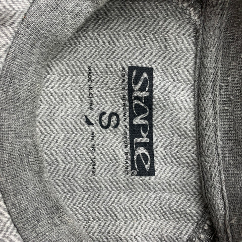 STAPLE Size S Grey Herringbone Embriodered Pigeon Cotton / Polyester Crew-Neck Sweatshirt