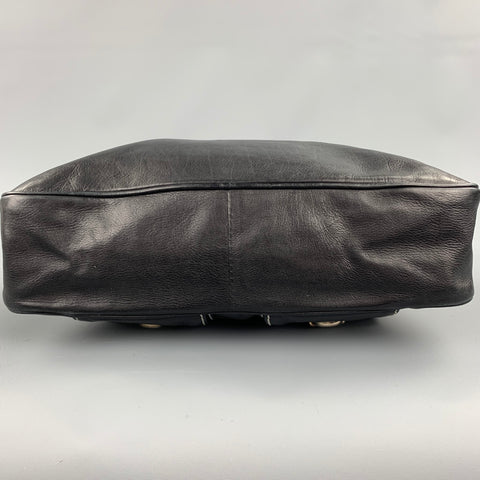 MARC JACOBS Black Contrast Stitch Leather Top Handles Handbag