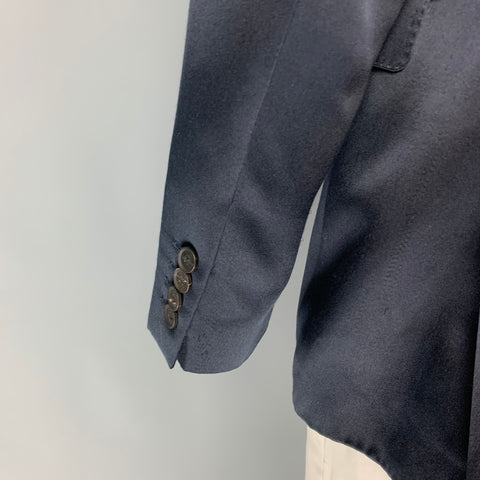 BURBERRY PRORSUM Size 42 Navy Viscose Silk Notch Lapel Sport Coat